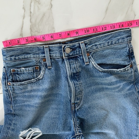 LEVIS 501 Skinny distressed 28 x 28 jeans denim - Picture 3 of 8